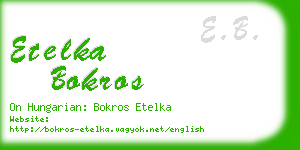 etelka bokros business card